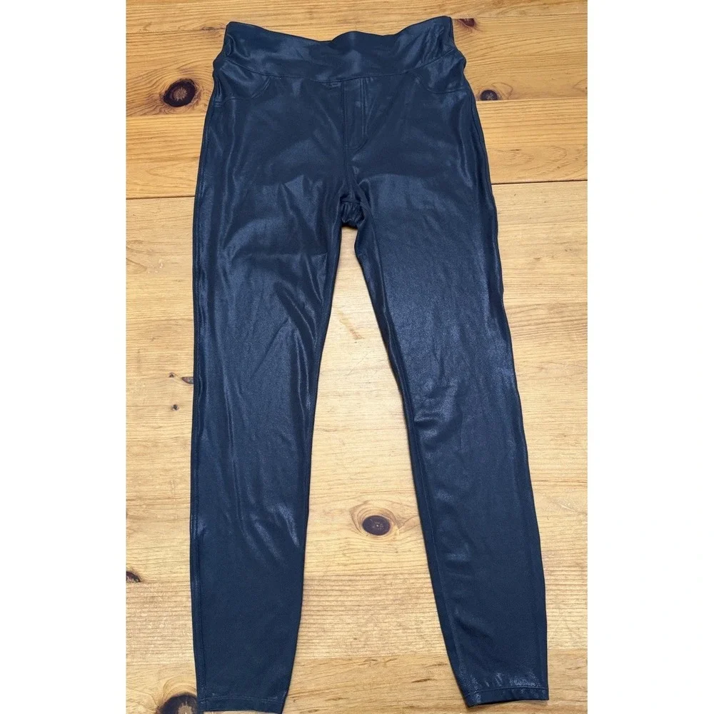 NEW HALARA SoftlyZero Faux Leather High Waisted Pocket Leggings Size Large